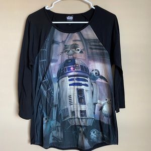 Star Wars R2D2 + Porgs Baseball Tee